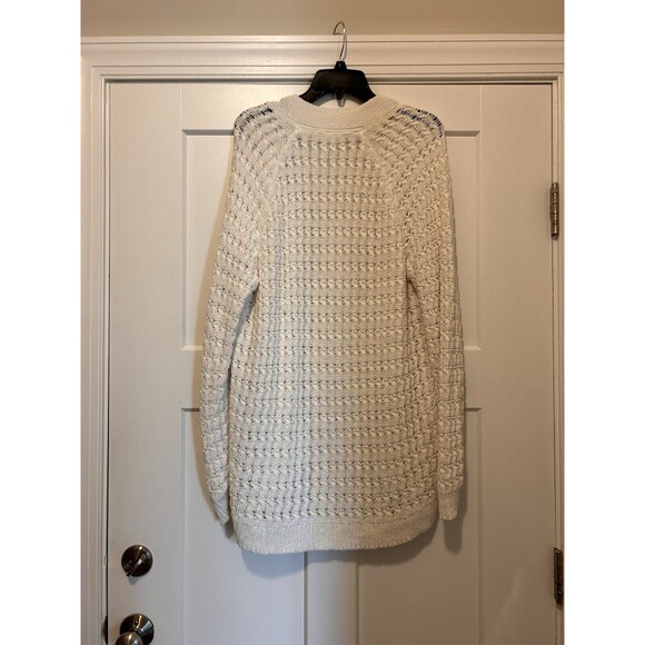 Haven Well Within White Open Stitch Oversized Cotton Blend Cardigan Size Medium - Picture 5 of 5